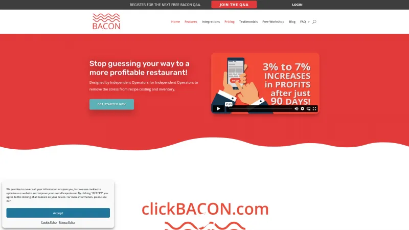 Homepage of BACON