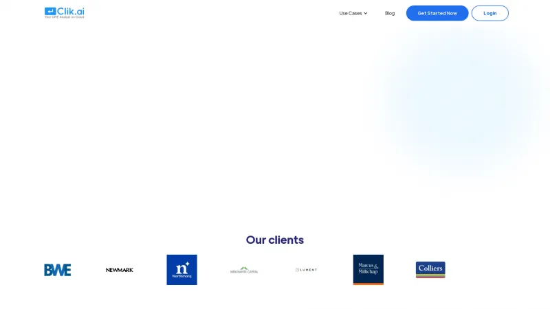 Homepage of Clik.ai