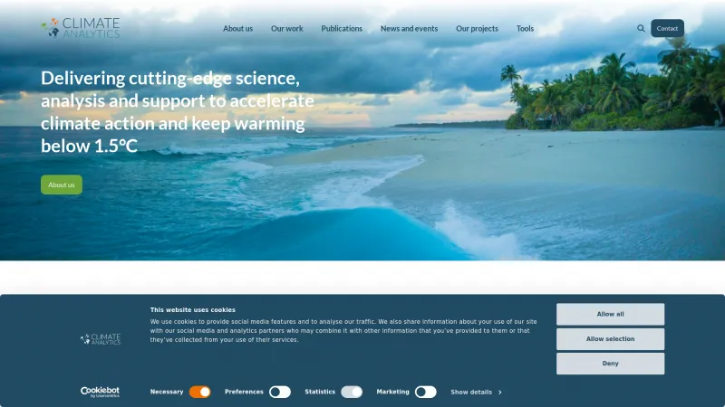 Homepage of Climate Analytics