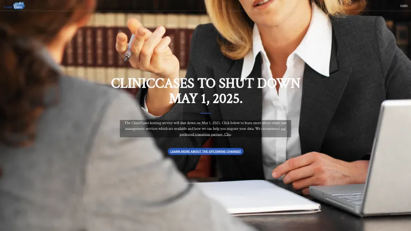 Homepage of ClinicCases