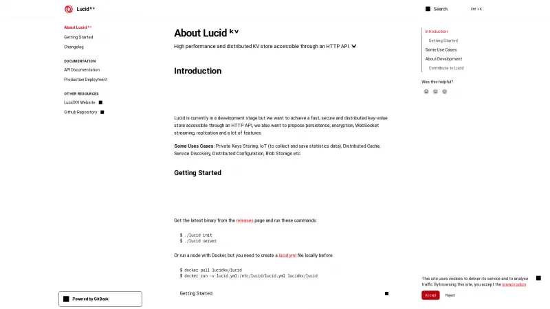 Homepage of Lucid KV