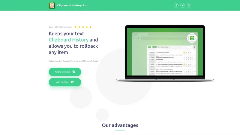 Homepage of Clipboard History Pro