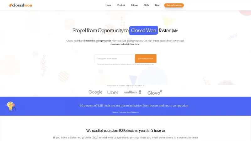 Homepage of ClosedWon