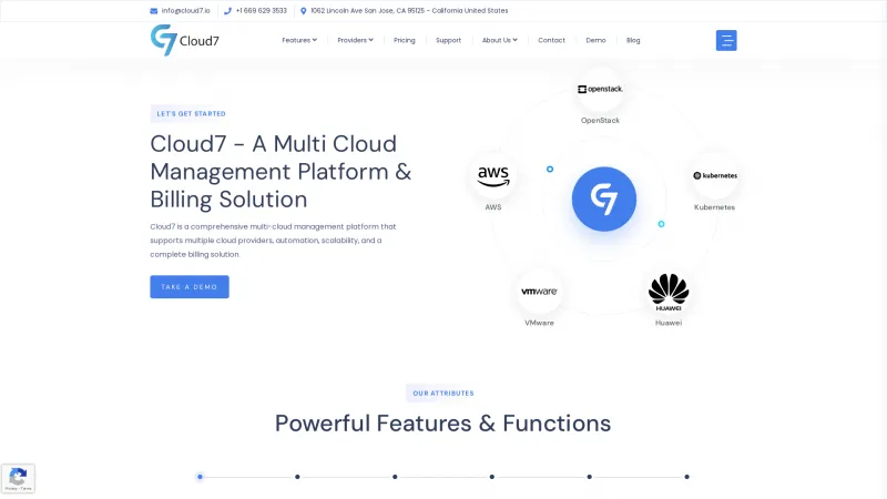 Homepage of Cloud7