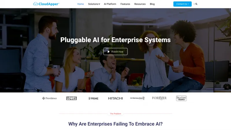 Homepage of CloudApper AI