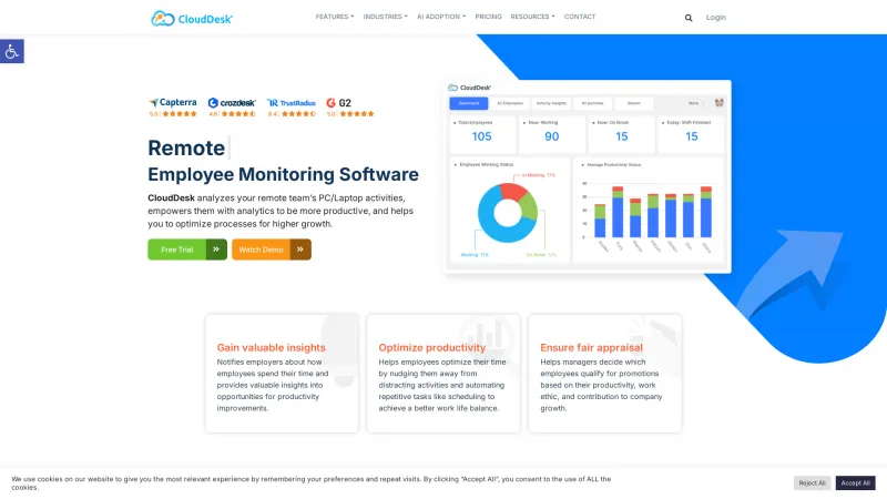 Homepage of CloudDesk