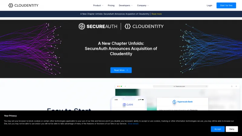 Homepage of Cloudentity