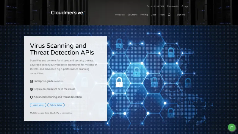 Homepage of Cloudmersive