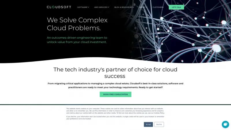 Homepage of Cloudsoft AMP