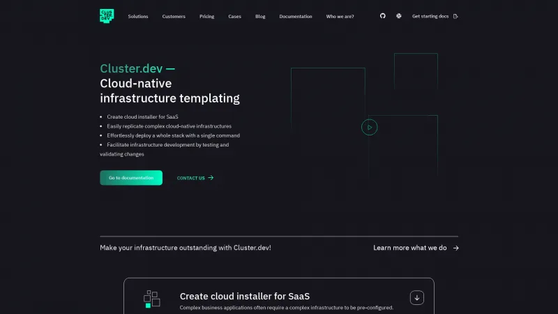 Homepage of Cluster.dev