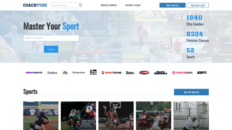 Homepage of CoachTube