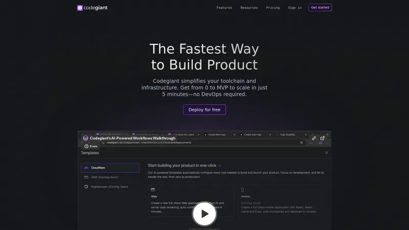 Homepage of Codegiant