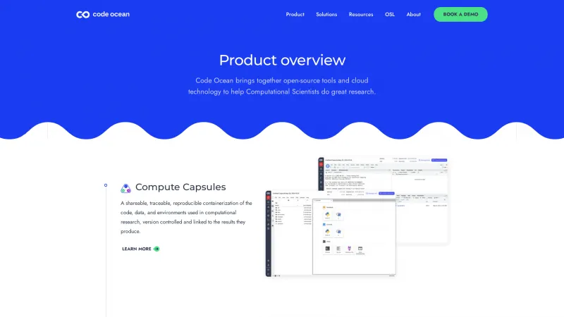 Homepage of Code Ocean