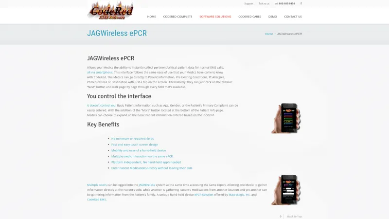 Homepage of JAGWireless ePCR