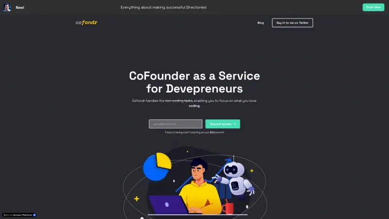 Homepage of Cofondr