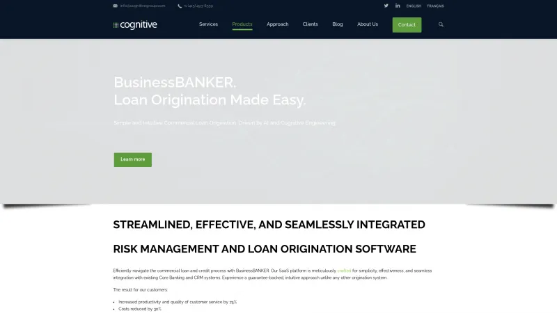 Homepage of BusinessBANKER