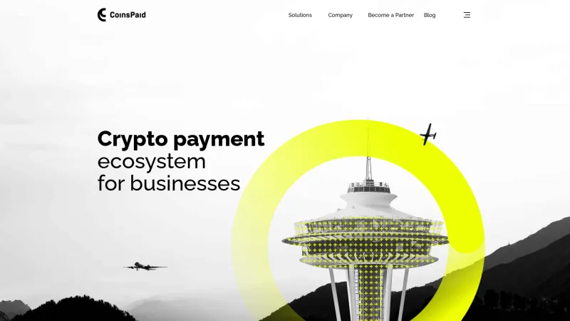 Homepage of CoinsPaid