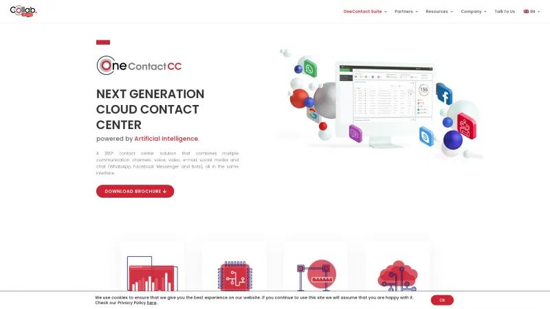 Homepage of OneContact CC