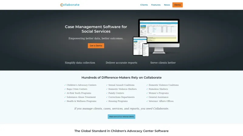 Homepage of Collaborate