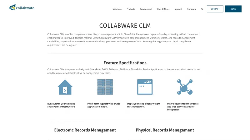 Homepage of Collabware CLM