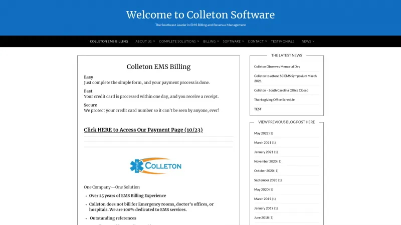 Homepage of Colleton Software