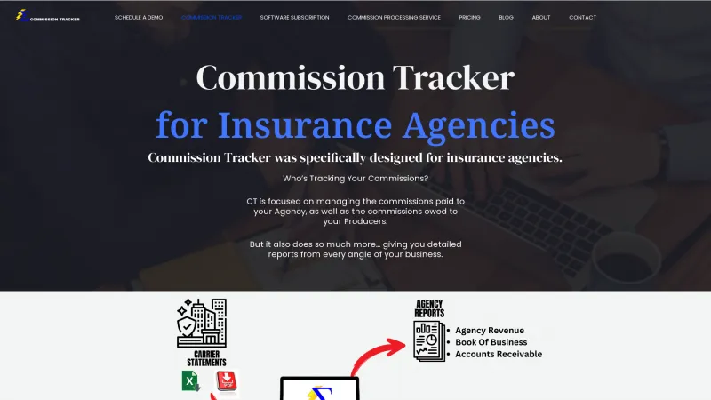 Homepage of Commission Tracker