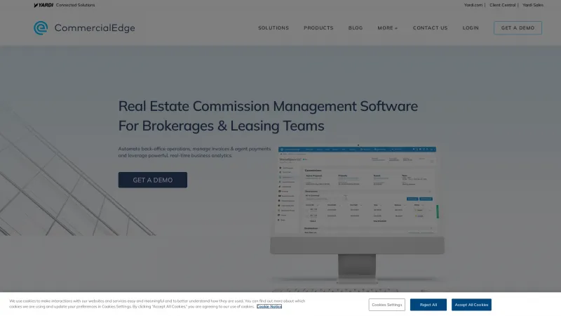 Homepage of CommissionTrac