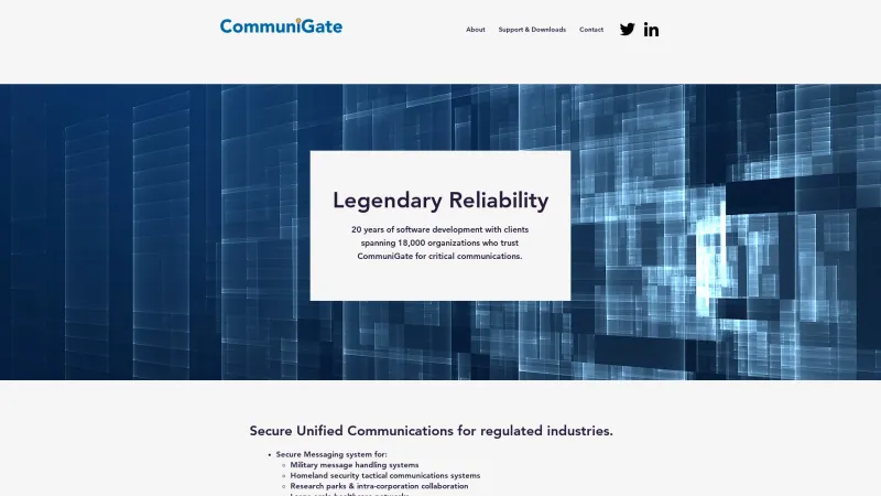 Homepage of CommuniGate Pro