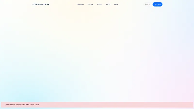 Homepage of Communitrak