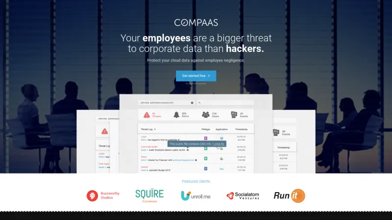 Homepage of Compaas