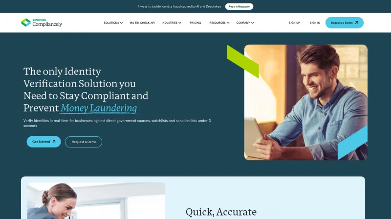 Homepage of Compliancely