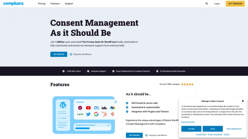 Homepage of Complianz