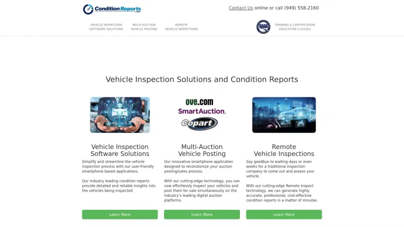 Homepage of ConditionReports