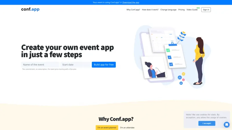 Homepage of Conf.app