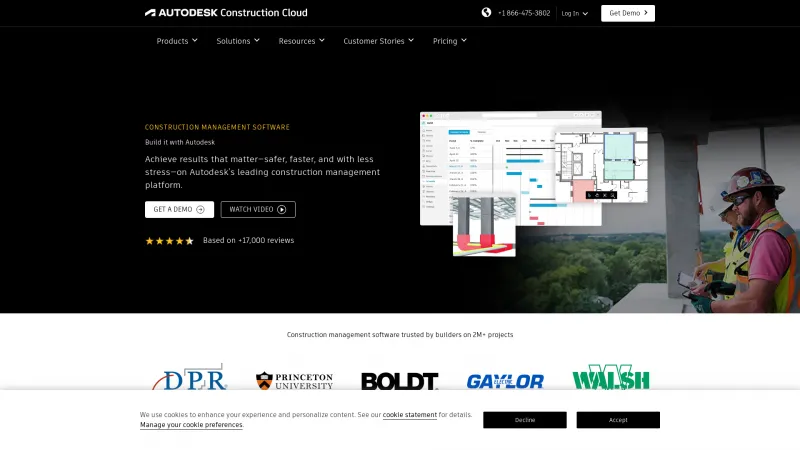 Homepage of Autodesk Construction Cloud