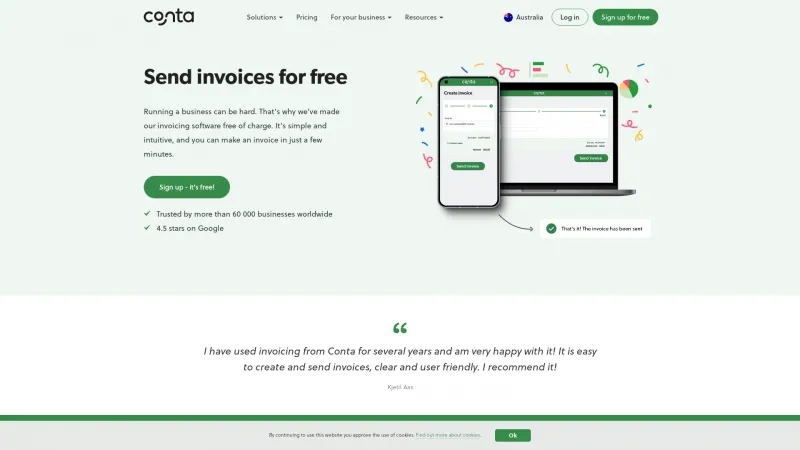 Homepage of Conta