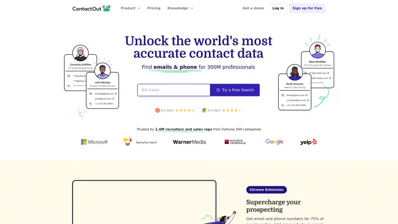 Homepage of ContactOut