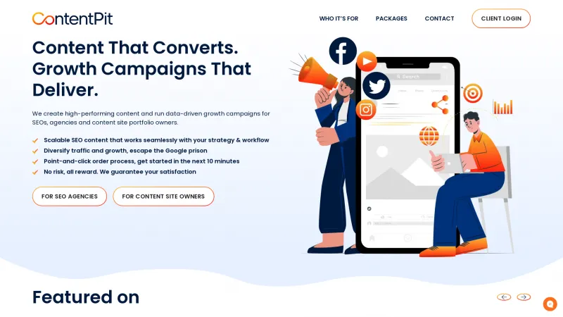 Homepage of ContentPit