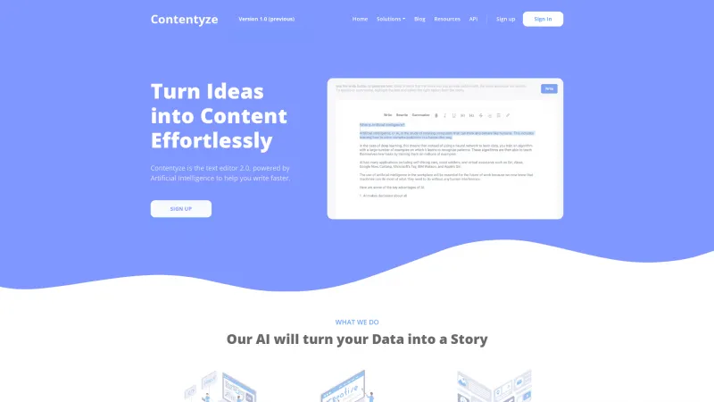 Homepage of Contentyze