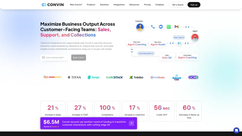 Homepage of Convin