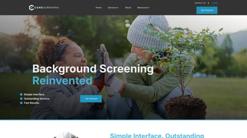 Homepage of CoreScreening