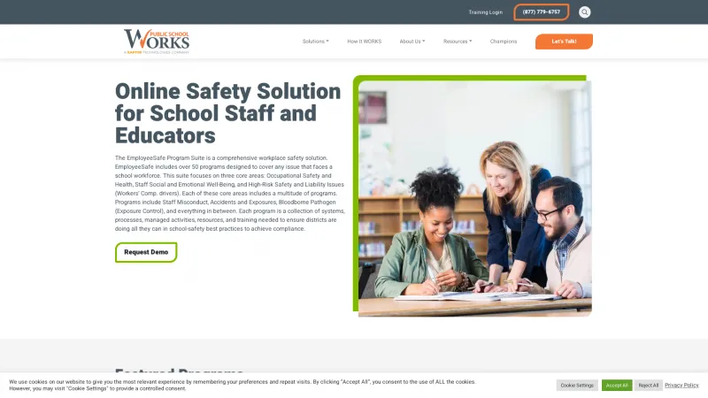 Homepage of EmployeeSafe