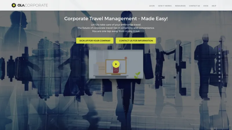 Homepage of Ola