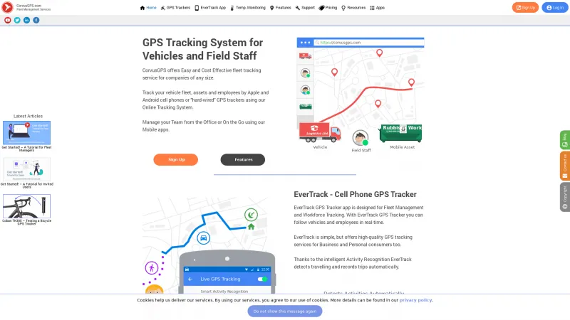 Homepage of EverTrack