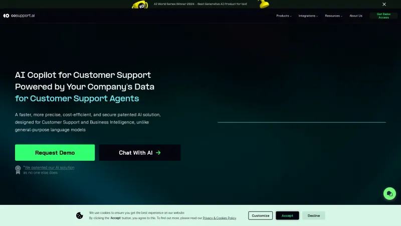 Homepage of CoSupport AI