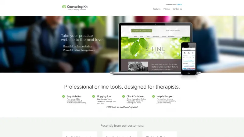 Homepage of Counseling Kit