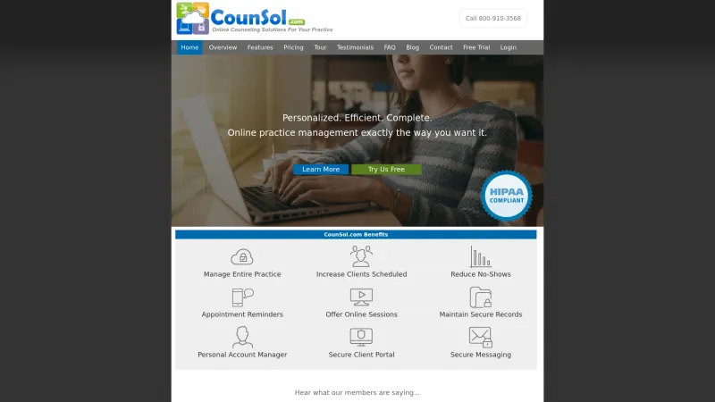 Homepage of CounSol.com