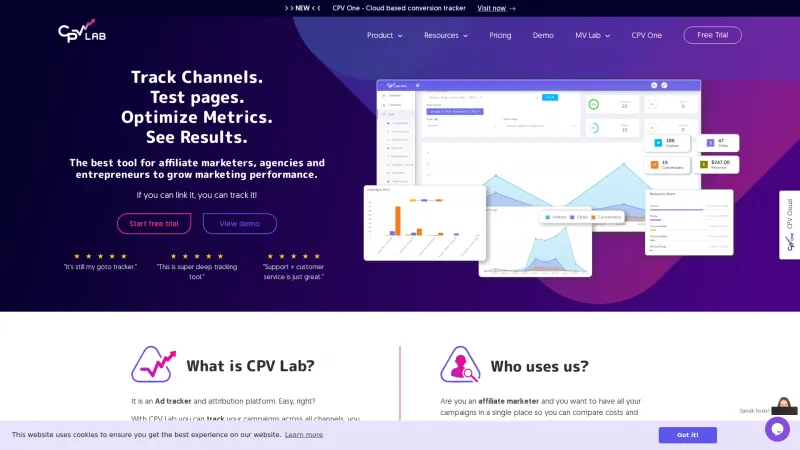 Homepage of CPV Lab Pro