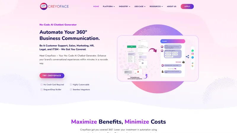 Homepage of CreyoFace