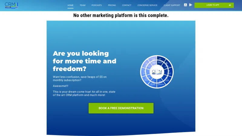 Homepage of CRM-Hub